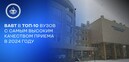 ВАВТ В ТОП-10 РОССИЙСКИХ ВУЗОВ С САМЫМ ВЫСОКИМ КАЧЕСТВОМ ПРИЁМА В 2024 ГОДУ